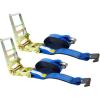 imageMytee Products Ratchet TieDown Straps with Flat Hooks 4quot x 30 Ratchet Straps Yellow  16200 Lbs Breaking Strength  TieDown Ratchet Straps for Flatbed Truck Trailers Pickup 4 PackBlue