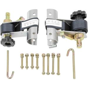 image2 Pack 112quot x 7 LadderRack Ratchet TieDown Straps Pair with Round Tube Mount ampamp Double J Hook  HeavyDuty ZincPlated ampamp Black PowderCoated for Truck Rack Load SecurementBlack Stainless Steel