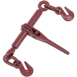 image4 Pack Mytee Products 38quot12quot Heavy Duty Ratchet Lever Load Binder wGrab Hooks 9200 Lbs Working Load Limit  Tie Down Hauling Chain Binders for Flatbed Truck TrailerRed