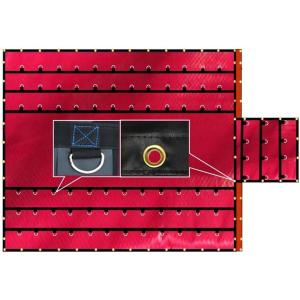 imageMytee Products 16 x 18 Flatbed Trailer 14 Oz Lightweight Steel Tarp with 4 FT Drop  Heavy Duty Black Vinyl Waterproof Tarp for TruckTrailers to Protect Cargo from Wind Rain Snow and SunRed