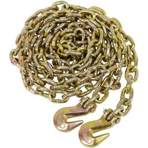 imageMytee Products 2 Pack 38quot x 16 Grade 70 Transport Binder Chain  Made in USA with G70 Grab Hooks  Tow Transport Binder Chain  6600 Lbs WLL38 x 20