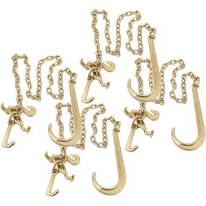 imageMytee Products 2 Pack 516quot x6 Leg G70 15quot Long Shank J Hook Tow Chain wRTJ Cluster Hook ampamp Grab Hook  4700 lbs WLL Heavy Duty Transport Truck Chain for Car Wrecker Recovery  Towing Equipment4  Pack