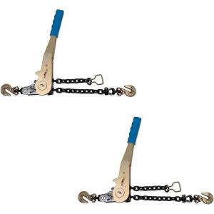 imageMytee Products 4 Pack 38quot  12quotEasy Ratchet Chain Binder with Grab Hooks ampamp 6000 lbs WLL  Heavy Duty Tie Down Ratchet Load Binder for Flatbed Trailers ampamp Trucks2  Pack