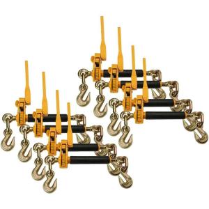 imageMytee Products 4 Pack 38quot x 20 Grade 70 Chain 3812 Peerless QuikBinder Kit H51250658 Ratchet Load Binder WLL 120008  Pack