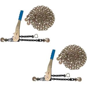 imageMytee Products 4 Pcs G70 516quot Chain ampamp Easy Binder Kit  2 516quot38quot Easy Ratcheting Chain Load Binder ampamp 2 516quot x 20 G70 Transport Chain wGrab Hooks  4700 lbs WLL for Truck Trailer Tie DownKit 4 Pcs