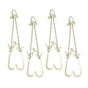 imageMytee Products 516quotx2 Leg Grade 70 VChain Bridle Tow w 15quot Large Shank J Hook TJ Hook ampamp Grab Hooks for Towing  4700 LBS WLL Tow Truck Chain Accessories for Flatbed Trailer Wrecker Recovery4  Pack