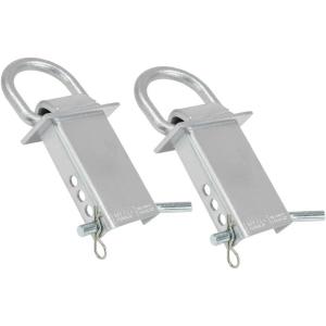 imageMytee Products Heavy Duty Adjustable Trailer Stake Pocket 58 Inch D Ring w 12quot Hitch Pin Load Limit 5400 lbs ampamp 4 Holes for Adjustment  DRing Tie Downs Utility for Flatbed Trucks ampamp Trailer  4 PKSilver