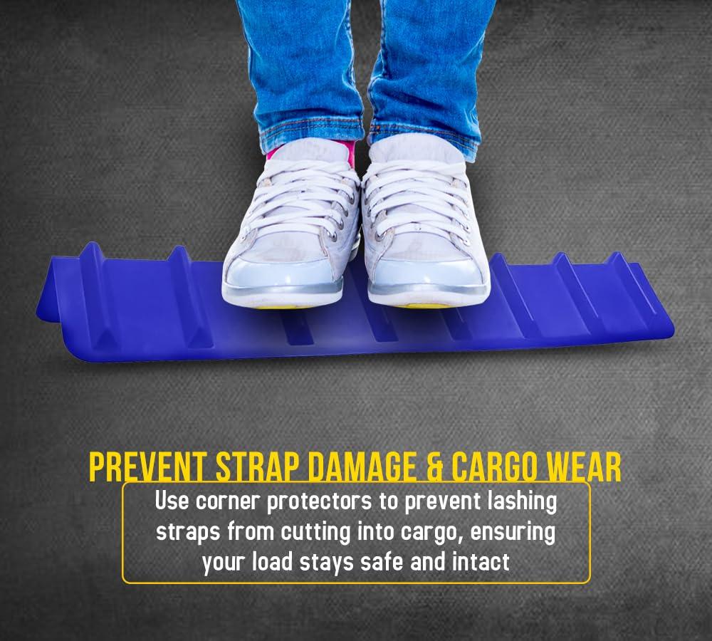 imageMytee Products 10 Pack 8quotx8quotx48quot Red Flatbed Corner Protector  V Shaped Edge Guard for TieDown Winch ampamp Ratchet Straps  Plastic Corner Protector for Flatbed Trailer Cargo LoadBlue