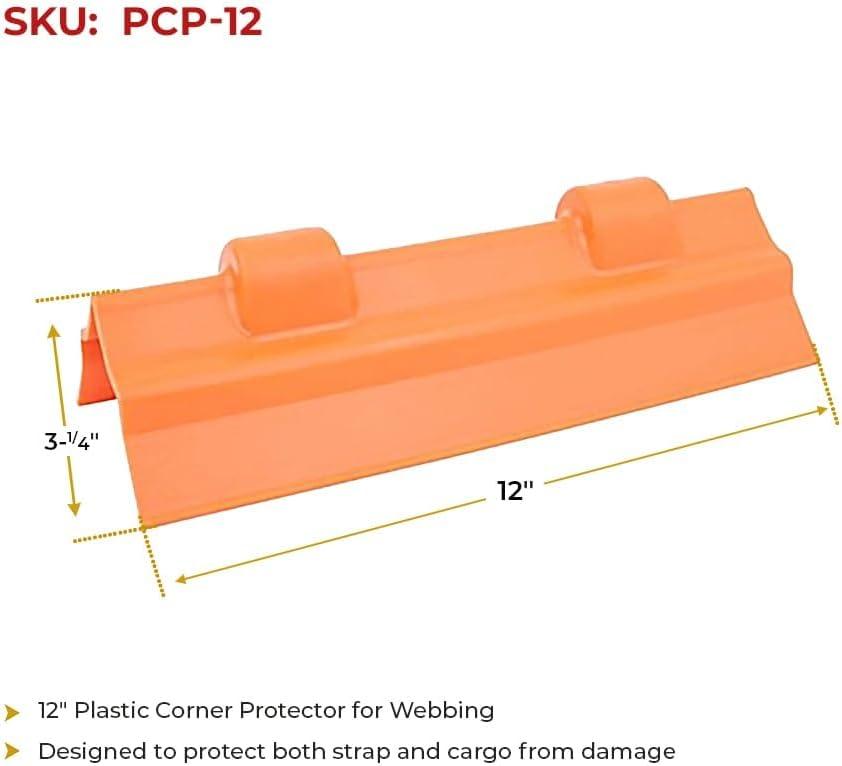 imageMytee Products 20 Pack 12quot Orange Plastic Flatbed Edge Protector for Cargo Loads ampamp Straps  Plastic Corner Protector Tie Down Webbing Strap Guard for Winch Ratchet Straps on Flatbed Trailers12 1 Pc