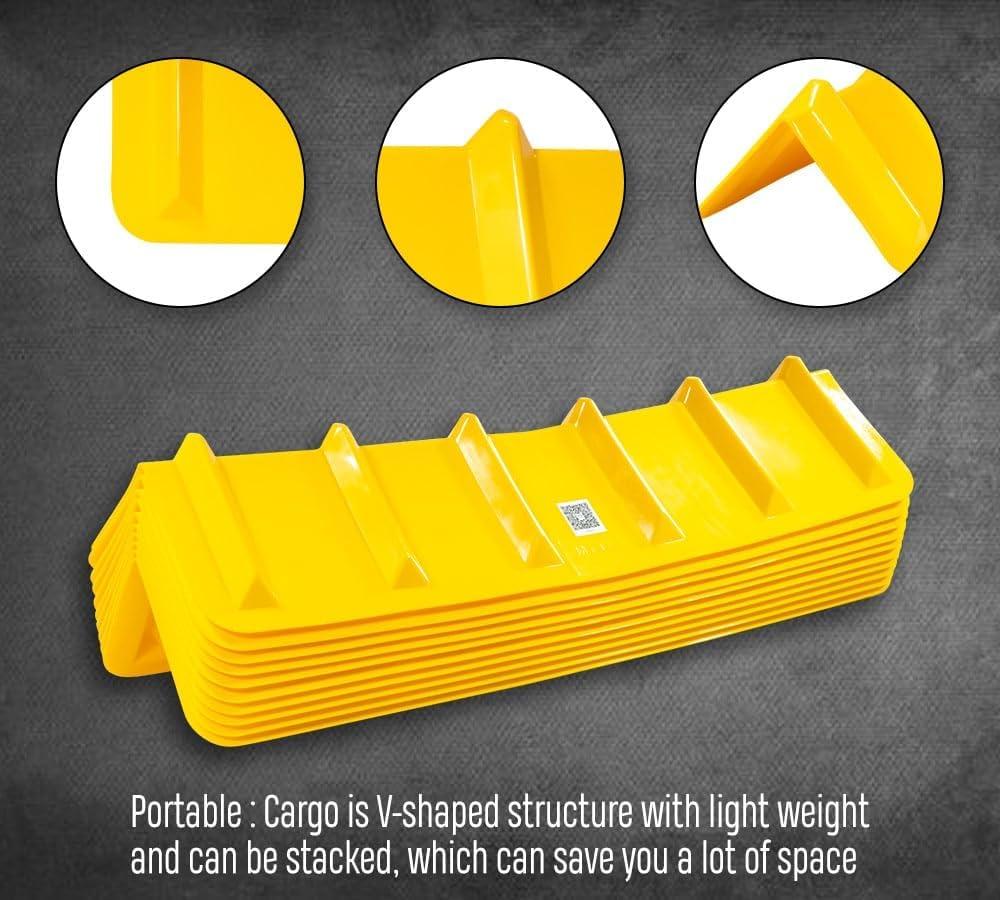 imageMytee Products 20 Pack Red Flatbed Edge Protectors  8quot x 8quot x 36quot  V Shaped Winch Ratchet Straps Plastic Corner Protector for Flatbed Cargo LoadYellow