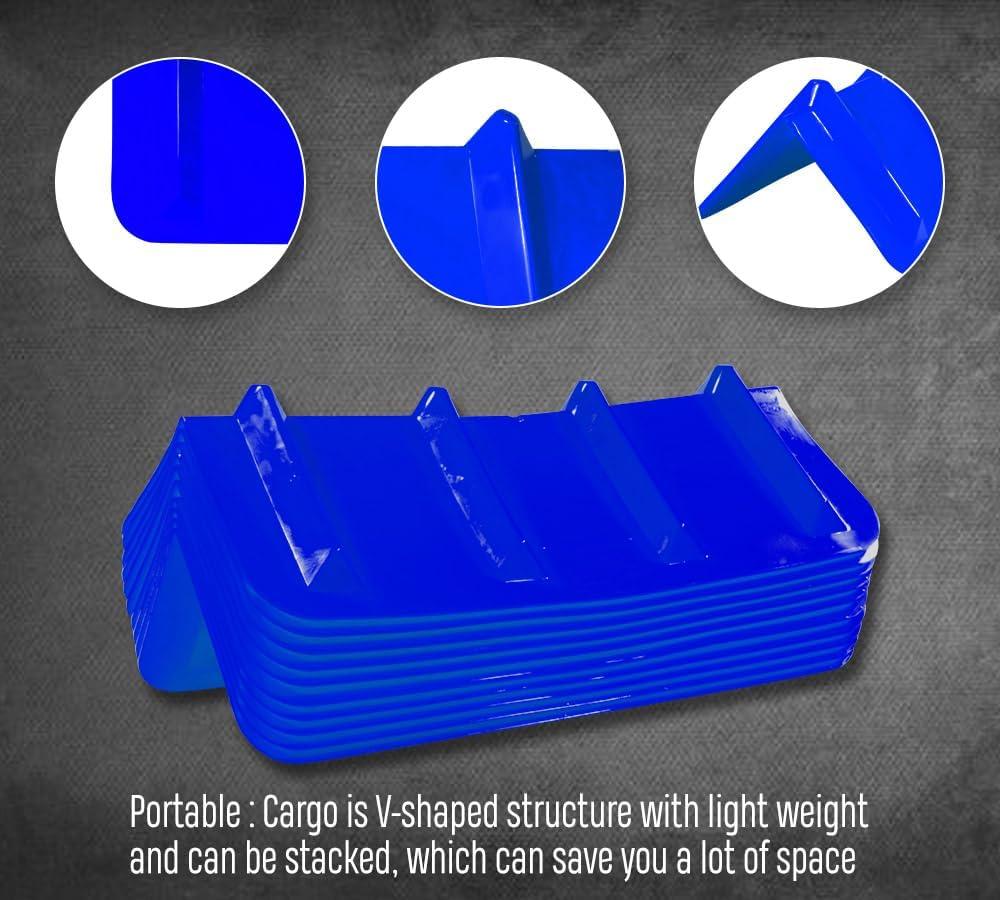 imageMytee Products 20 Pack Red Flatbed Edge Protectors  8quot x 8quot x 36quot  V Shaped Winch Ratchet Straps Plastic Corner Protector for Flatbed Cargo LoadBlue