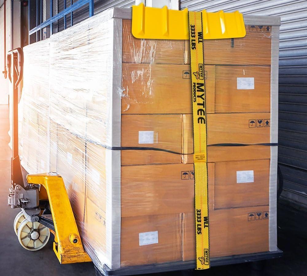 imageMytee Products 20 Pack Red Flatbed Edge Protectors  8quot x 8quot x 36quot  V Shaped Winch Ratchet Straps Plastic Corner Protector for Flatbed Cargo LoadYellow