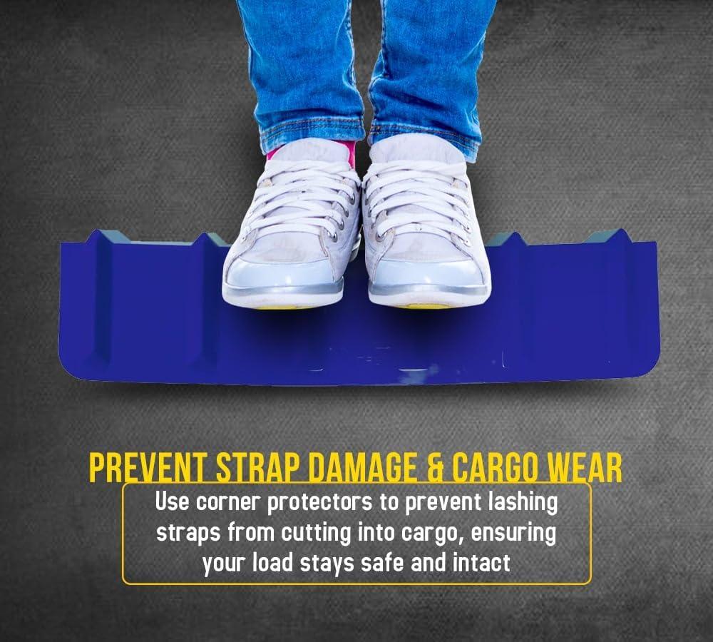 imageMytee Products 20 Pack Red Flatbed Edge Protectors  8quot x 8quot x 36quot  V Shaped Winch Ratchet Straps Plastic Corner Protector for Flatbed Cargo LoadBlue