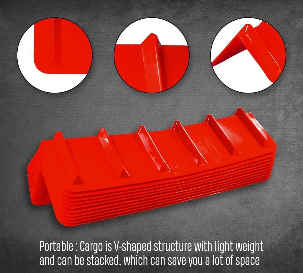 imageMytee Products 20 Pack Red Flatbed Edge Protectors  8quot x 8quot x 36quot  V Shaped Winch Ratchet Straps Plastic Corner Protector for Flatbed Cargo LoadRed