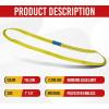 imageMytee Products 10 Pack 1quot x6 ft Yellow Polyester Endless Round Sling 2200 LBS Vertical Capacity  1760 LBS Choker  4400 LBS Basket  Endless Web Sling for Wrecker Recovery Lifting ampamp Towing
