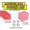 imageMytee Products 15 Pcs Magnetic Oversize Load Sign Kit  2 Mesh Oversized Load Banner 8 Pcs Mesh Warning Flag wWood Dowel ampamp Wire Loop 1 Bag ampamp 4 Magnetic Flag Holder for Construction Pedestrian SignRed