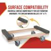 imageMytee Products 2 Pack 32quotx18quot Rubber Caps Moving Dolly with 4quot NonMarking Swivel Caster Wheels 1000 lbs  Chicago Style Heavy Duty 4 Wheel Dolly Cart for Moving Industrial Heavy Loads Furniture4  Pack