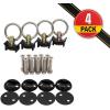 imageMytee Products 22 Pieces Black LTrack Tie Down Kit with 2quot Round Anchor Point for Trucks or Trailers to Tie Down Your Boat UTV ATV Motorcycle Lawnmower4  Pack