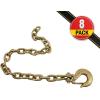 imageMytee Products 38quot x 36quot Grade 70 Trailer Safety Chains wForged Hook ampamp Safety Clip8  Pack