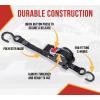 imageMytee Products 4 Pack 1x12 Retractable Ratchet Straps with Safety Lock S Hook 1500 Breaking Strength 4 Soft Loops ampamp Storage Bag  Self Ratcheting Tie Down Strap for Boat Jet Ski ATVs Bikes