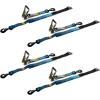 imageMytee Products 4 Pack 2quot x 8 Tie Down Ratchet Axle Straps with Snap Hooks DRing and Protective Sleeve 10000LBS Capacity  Race Car Trailer Car Hauler TowingSnap Hook