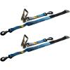 imageMytee Products 4 Pack 2quot x 8 Tie Down Ratchet Axle Straps with Snap Hooks DRing and Protective Sleeve 10000LBS Capacity  Race Car Trailer Car Hauler TowingSnap Hook