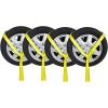 imageMytee Products 4 Pack 2quot x12 Winch Lasso Strap with O Ring Yellow  Car Tie Down Tire Straps for Trailers Auto Tow Car Hauler Wheel NetYellow