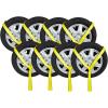 imageMytee Products 4 Pack 2quot x12 Winch Lasso Strap with O Ring Yellow  Car Tie Down Tire Straps for Trailers Auto Tow Car Hauler Wheel NetYellow