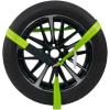imageMytee Products 4 Pack 2quot x8 Car Tie Down Straps for Trailer with Chain Anchor  3333 Lbs WLL High Viz Green Lasso Style Tire Straps for Car Trailer with Ratchets  Wheel Strap for Hauling Cars4  Pack