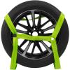 imageMytee Products 4 Pack 2quot x8 Car Tie Down Straps for Trailer with Chain Anchor  3333 Lbs WLL High Viz Green Lasso Style Tire Straps for Car Trailer with Ratchets  Wheel Strap for Hauling Cars4  Pack