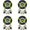 imageMytee Products 4 Pack 2quot x8 Car Tie Down Straps for Trailer with Chain Anchor  3333 Lbs WLL High Viz Green Lasso Style Tire Straps for Car Trailer with Ratchets  Wheel Strap for Hauling Cars4  Pack