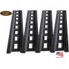 imageMytee Products 4 Pack 5 Vertical ETrack TieDown Rail  Made in USA  Black Powder Coated Steel BoltOn Tie Down Rail for Cargo on Pickups Trucks Trailers VansBlack