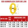imageMytee Products 4 Pack Grade 80 38quot Safety Chain Connector Hammer Lock Link  7100 lbs WLL Forged Alloy Steel Tow Hitch Coupling Link for Trucks Powder Coated Trailer Safety Chain Extention8  Pack