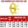 imageMytee Products 4 Pack Grade 80 38quot Safety Chain Connector Hammer Lock Link  7100 lbs WLL Forged Alloy Steel Tow Hitch Coupling Link for Trucks Powder Coated Trailer Safety Chain Extention2  Pack