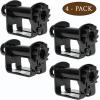 imageMytee Products 4 Pack Sliding Winch LL Double L Track Flatbed Trailer Truck WinchesBlack