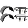 imageMytee Products 4 Pc  2 Pair Poly Fender Kit Fits for 245quot Dual Rear Wheel Trucks  Ribbed Poly Fenders with Mounting Brackets  RustProof Lightweight ampamp Ideal for Flatbed ampamp Dump Trucks2  Pack