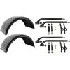 imageMytee Products 4 Pc  2 Pair Poly Fender Kit Fits for 245quot Dual Rear Wheel Trucks  Ribbed Poly Fenders with Mounting Brackets  RustProof Lightweight ampamp Ideal for Flatbed ampamp Dump Trucks2  Pack