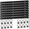 imageMytee Products 4 Pcs of 12 inch Black L Track Rail ampamp 8 Pcs of Single Stud Fitting Hooks with Round Ring for Trailers ampamp Pickup Trucks  Heavy Duty L Track Tie Down System for Motorcycles ATVs ampamp UTVsBlack Coated