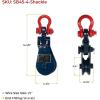 imageMytee Products 4 Ton Snatch Block with Shackle for 12quot Wire Rope  412quot Sheave Tree Sling ampamp Tow Wrecker  Heavy Duty Pulley Block for Towing Lifting Rigging Use4  Pack