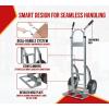 imageMytee Products 600 lbs Aluminum Hand Truck Heavy Duty Dolly with P Handle ampamp 10quot Caster Wheels  Hand Truck with Skid Bars ampamp Vertical Loop Handle  523quot x 175quot with 193quot x 75quot Nose Plate1  Pack