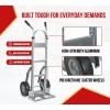 imageMytee Products 600 lbs Aluminum Hand Truck Heavy Duty Dolly with P Handle ampamp 10quot Caster Wheels  Hand Truck with Skid Bars ampamp Vertical Loop Handle  523quot x 175quot with 193quot x 75quot Nose Plate1  Pack