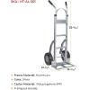 imageMytee Products 600 lbs Aluminum Hand Truck Heavy Duty Dolly with P Handle ampamp 10quot Caster Wheels  Hand Truck with Skid Bars ampamp Vertical Loop Handle  523quot x 175quot with 193quot x 75quot Nose Plate2  Pack