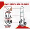 imageMytee Products 600 lbs Aluminum Hand Truck Heavy Duty Dolly with P Handle ampamp 10quot Caster Wheels  Hand Truck with Skid Bars ampamp Vertical Loop Handle  523quot x 175quot with 193quot x 75quot Nose Plate1  Pack