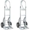 imageMytee Products 600 lbs Aluminum Hand Truck Heavy Duty Dolly with P Handle ampamp 10quot Caster Wheels  Hand Truck with Skid Bars ampamp Vertical Loop Handle  523quot x 175quot with 193quot x 75quot Nose Plate2  Pack