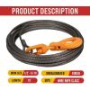 imageMytee Products 716quot x 75 Winch Cable Rope Wrecker Tow Truck Rollback  Steel Core 18100 lbs Breaking Strength2  Pack