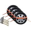 imageMytee Products 8 Point Roll Back Vehicle Tie Down Kit with Chain Extension on Both Ends Ratchet Handles  High Abrasion Orange WLL 3333 LB  Tow Truck Straps Car Hauler Tie Down Systemw Chain Ends High Abrasion Orange