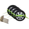imageMytee Products 8 Point Roll Back Vehicle Tie Down Kit with Chain Extension on Both Ends Ratchet Handles  High Abrasion Orange WLL 3333 LB  Tow Truck Straps Car Hauler Tie Down Systemw Chain Ends Hi VIZ Green