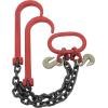 imageMytee Products Grade 80 V Bridle Chain Tow Recovery G80 38quot x 3 Chain 7100 Lbs Two 15quot JHook ampamp Eye Cradle Grab Hook1  Pack