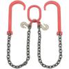 imageMytee Products Grade 80 V Bridle Chain Tow Recovery G80 38quot x 3 Chain 7100 Lbs Two 15quot JHook ampamp Eye Cradle Grab Hook1  Pack