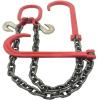 imageMytee Products Grade 80 V Bridle Chain Tow Recovery G80 38quot x 3 Chain 7100 Lbs Two 15quot JHook ampamp Eye Cradle Grab Hook1  Pack